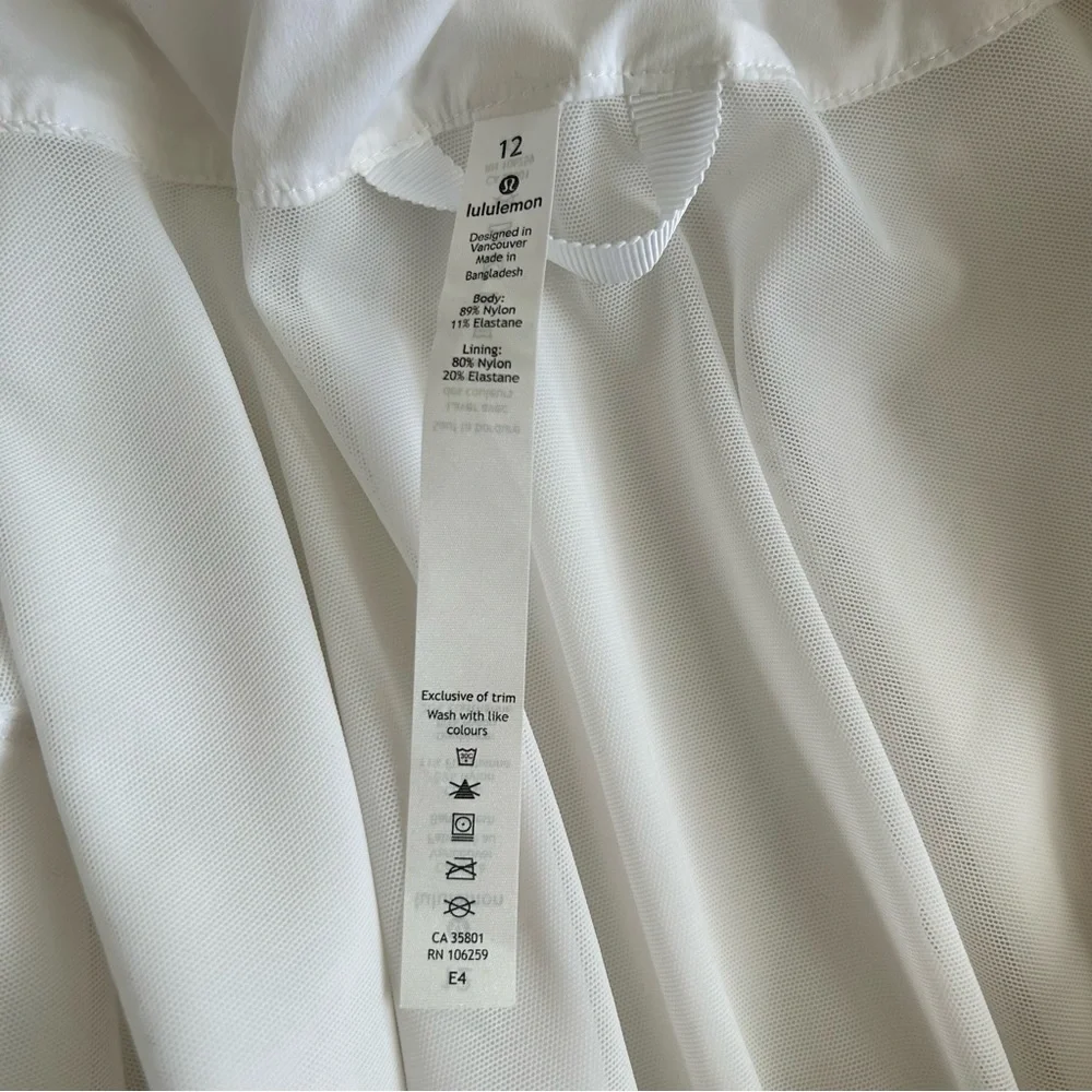 Lululemon 12 goal crusher Jacket White Full Zip Thumbholes Hood - Picture 7 of 10